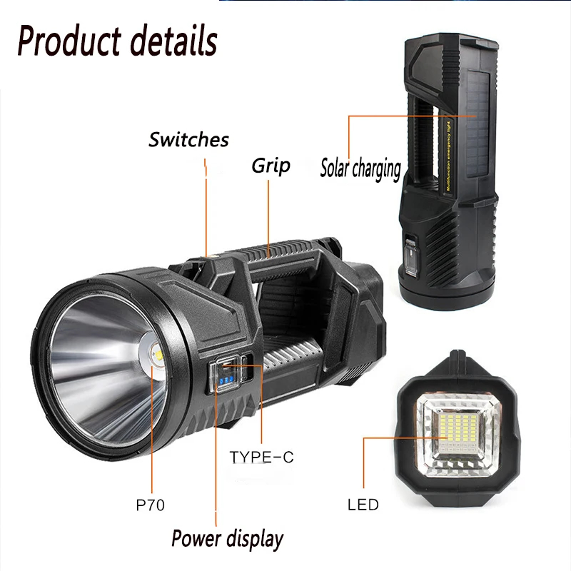 🔥Last Day 50% OFF🔥New German 1000000 lumens Waterproof Spot Lights Handheld Large searchlight📦GET FREE SHIPPING NOW