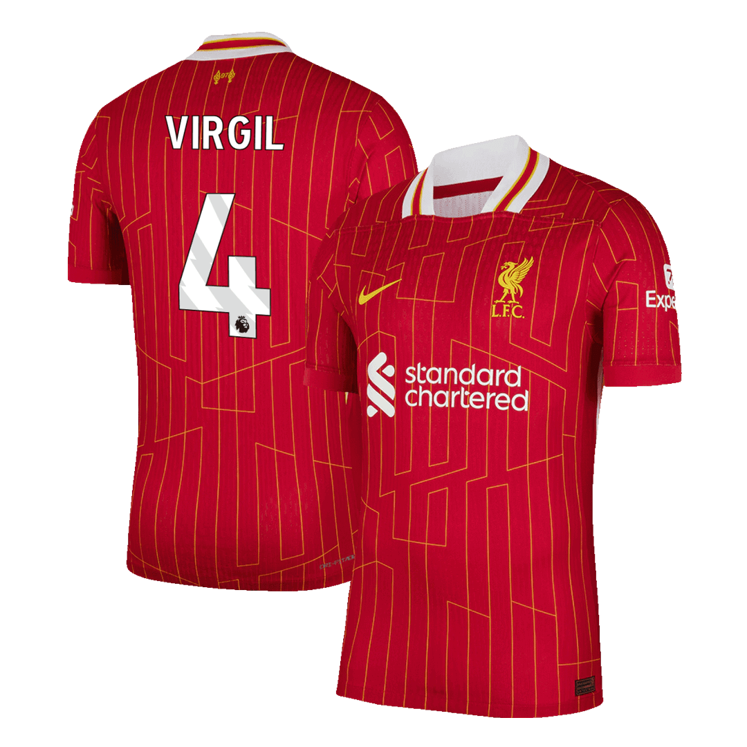 Authentic VIRGIL #4 Liverpool Home Football Shirt 2024/25