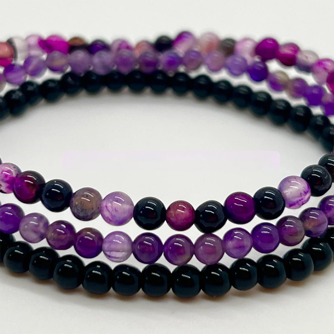 Amethyst Stress Relief Beaded Bracelet Set