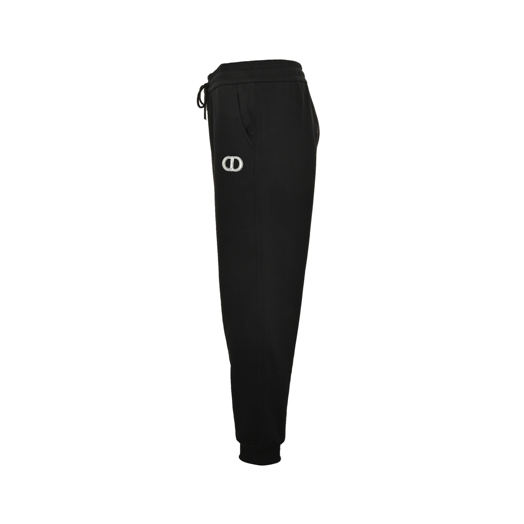 Dior 24Fw embroidered logo back pocket leather patch trousers
