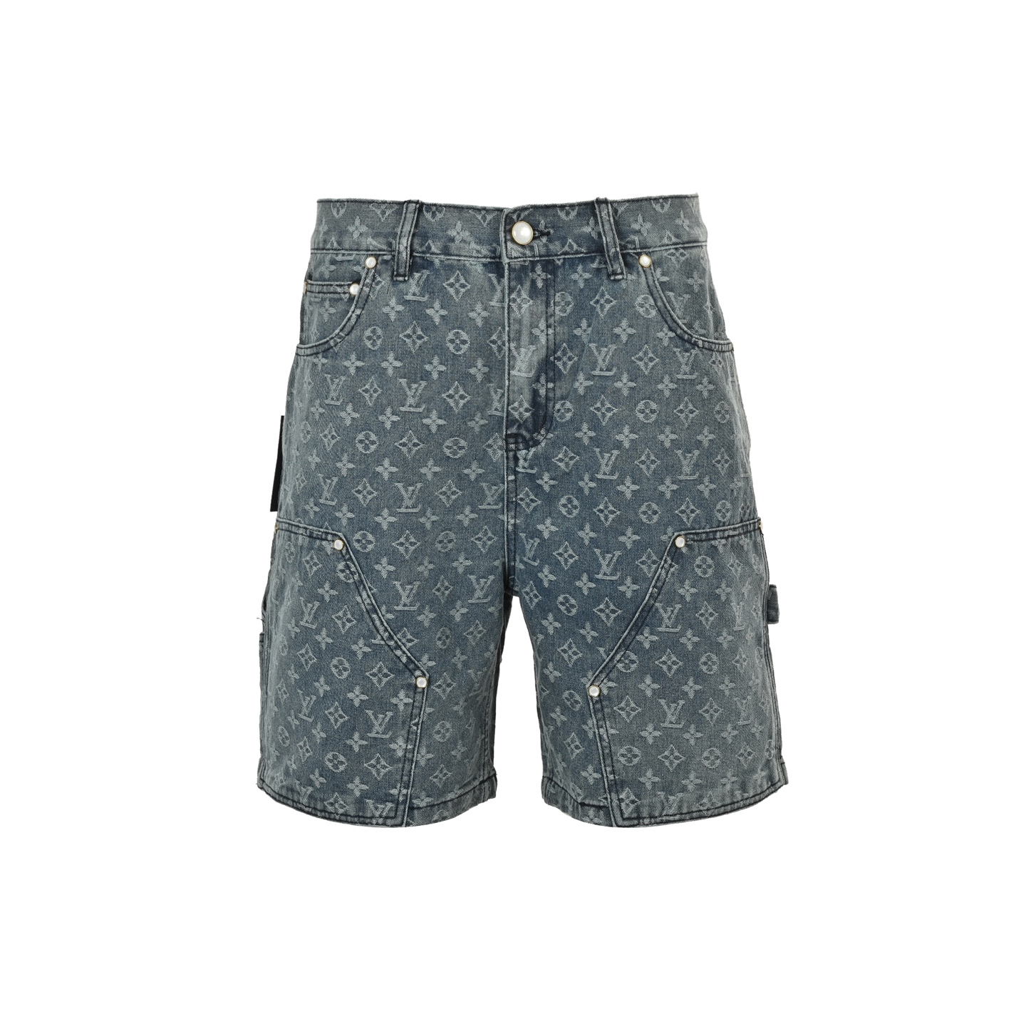 Louis Vuitton 25ss blue jacquard denim shorts