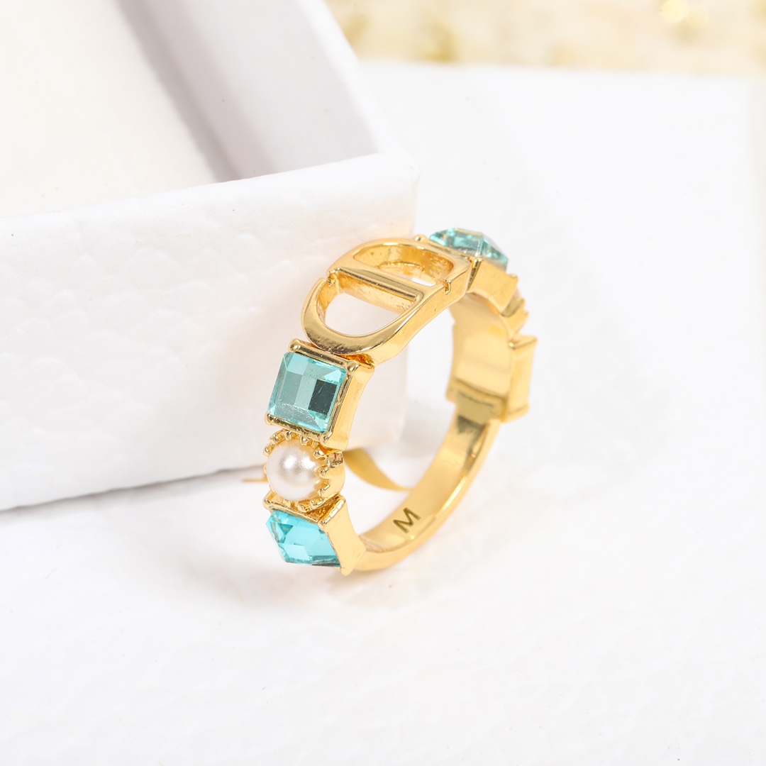 Dior Alphabet Square Diamond Ring