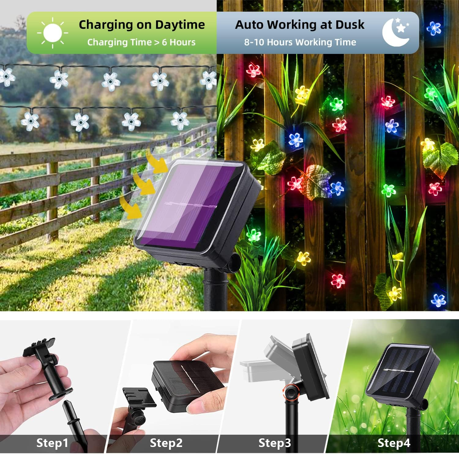 🔥ON SALE - 50% OFF🔥26FT 60 LED Flower Solar String Lights