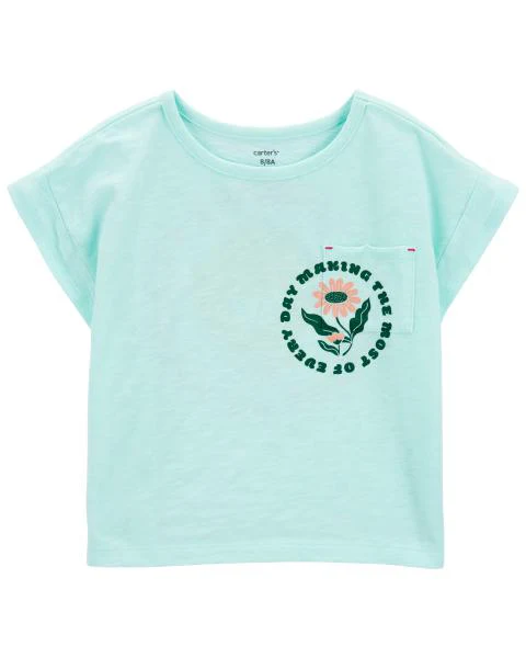 Carter's Kid Floral Pocket Tee with Tie-Dye Pull-On French Terry Shorts