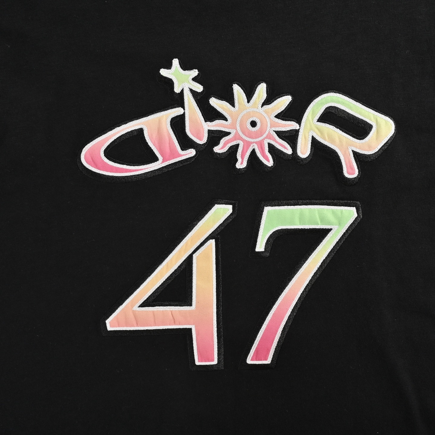 Dior 25Fw 47 gradient letter patch embroidered short sleeves