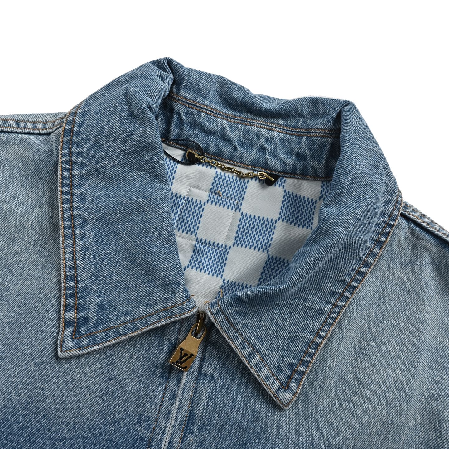 Louis Vuitton 25ss pocket embroidered zip-up denim jacket
