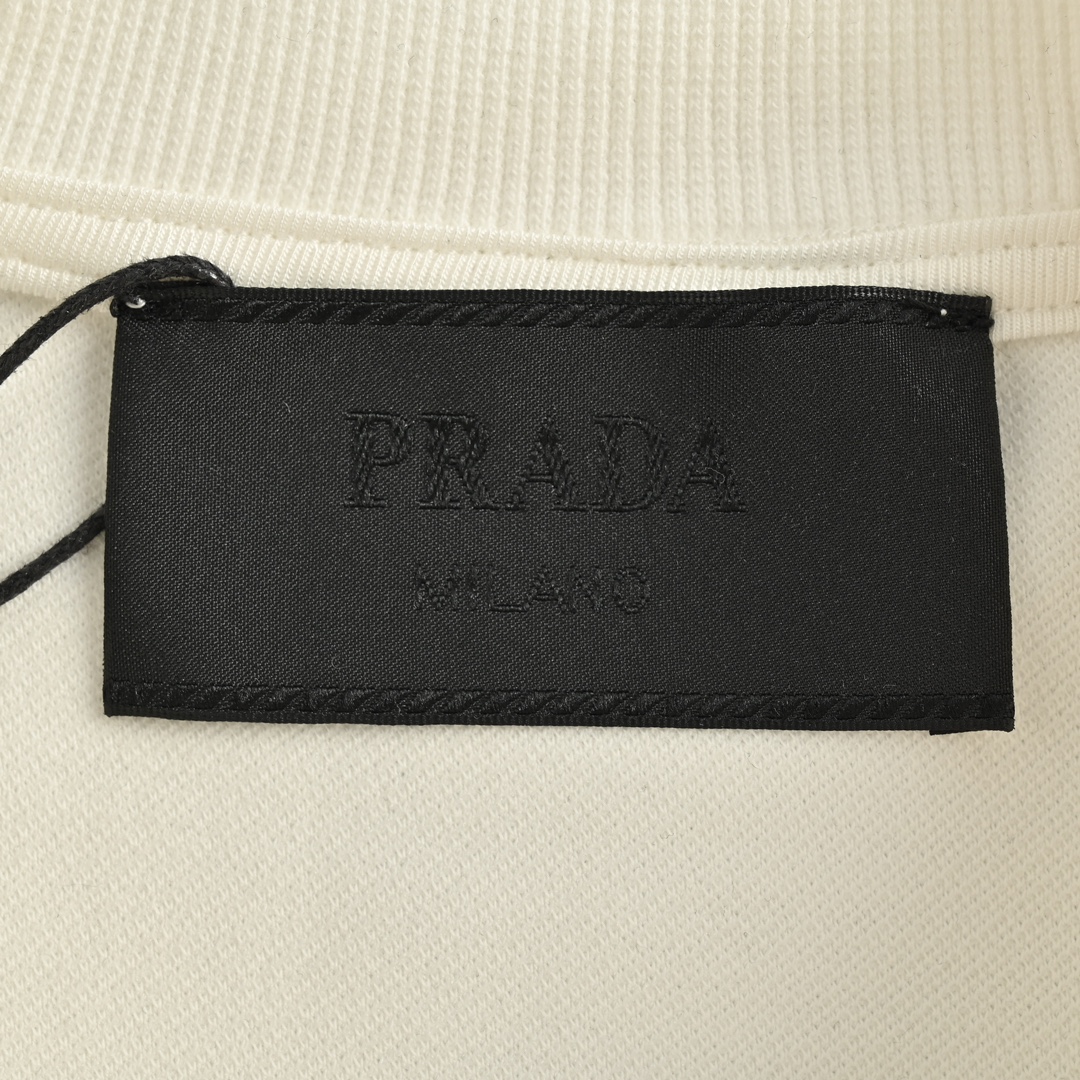 Prada 24Fw crew neck sweatshirt with side triangle logo