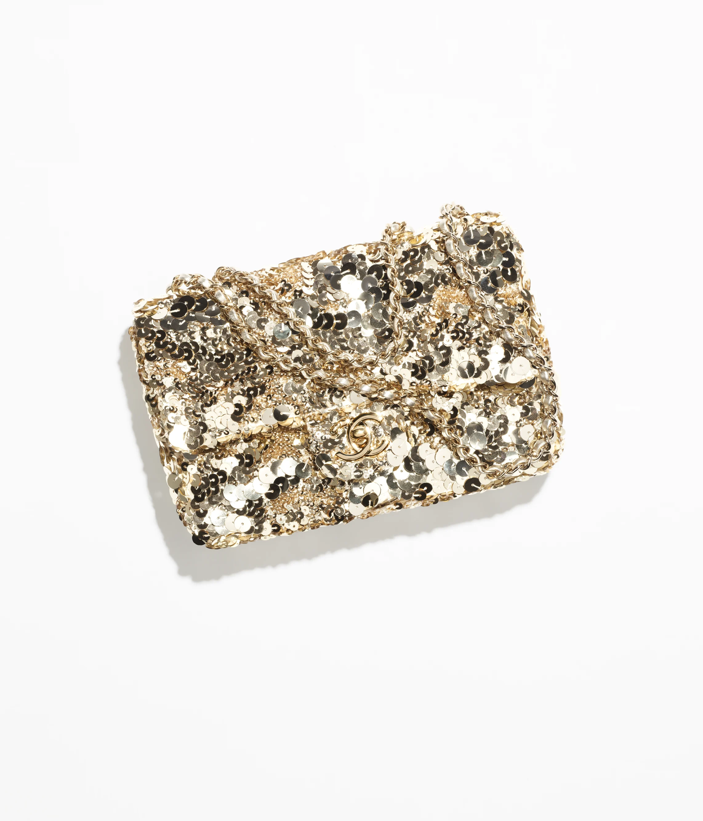 Chanel Flap Bag Sequins & Gold-Tone Metal Gold AS4561-B19174-NACYC