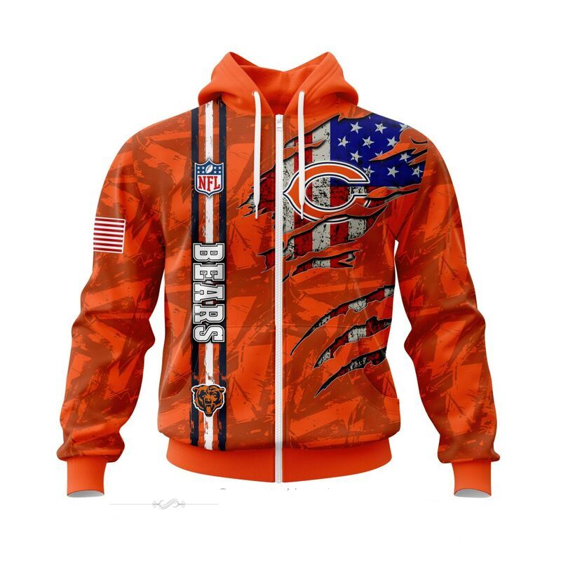 CHICAGO BEARS 3D HOODIE SKULL0802