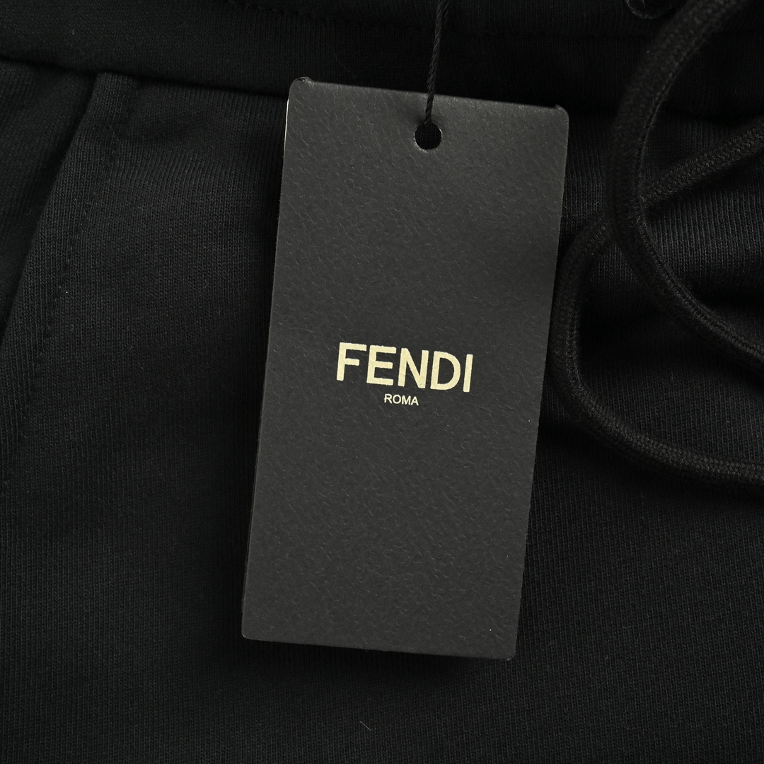 Fendi 24Fw small eye embroidered double F ribbon trousers