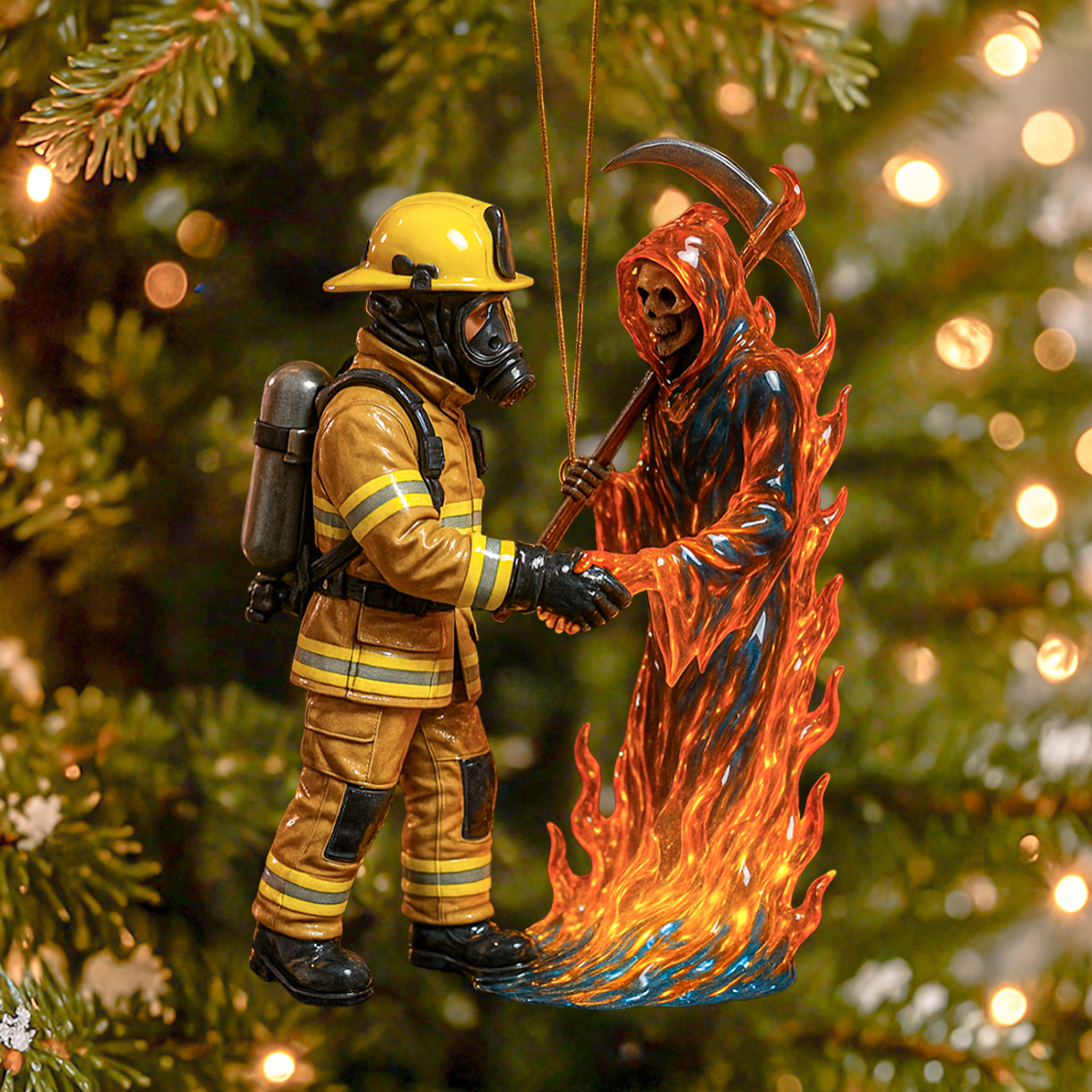 Heroes Fighting Death Christmas Ornament Collection