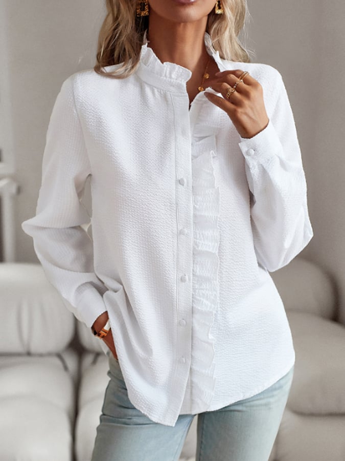 New Fashion Long -Sleeved Shirt Feminine Commute Top
