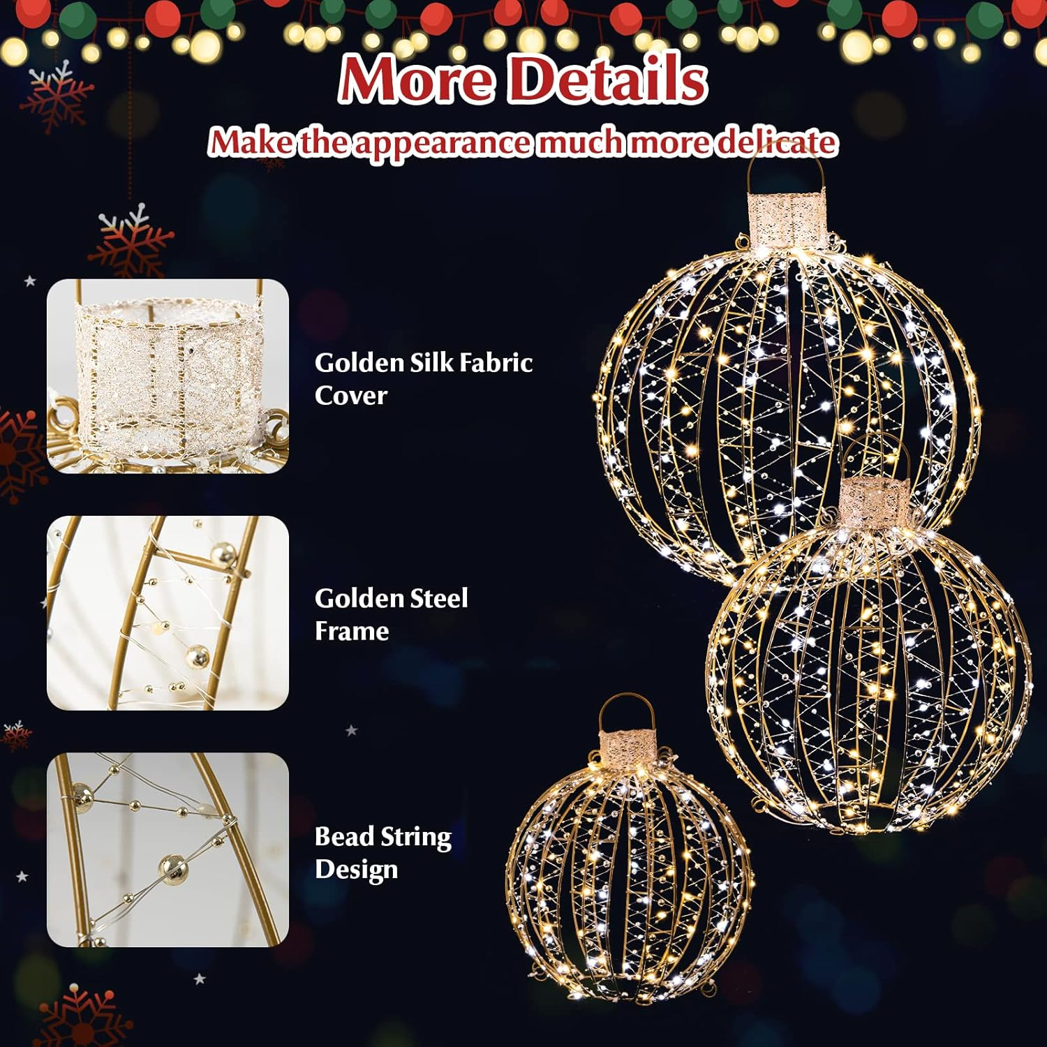 🎅2024 Christmas Promos🔥Tangkula Christmas LED Light Balls for Tree