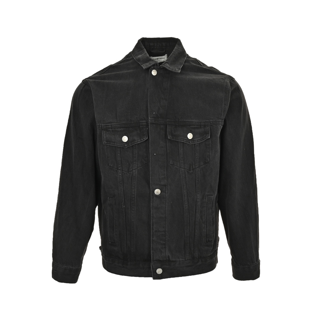Balenciaga 24Fw cola laminated embroidered denim jacket