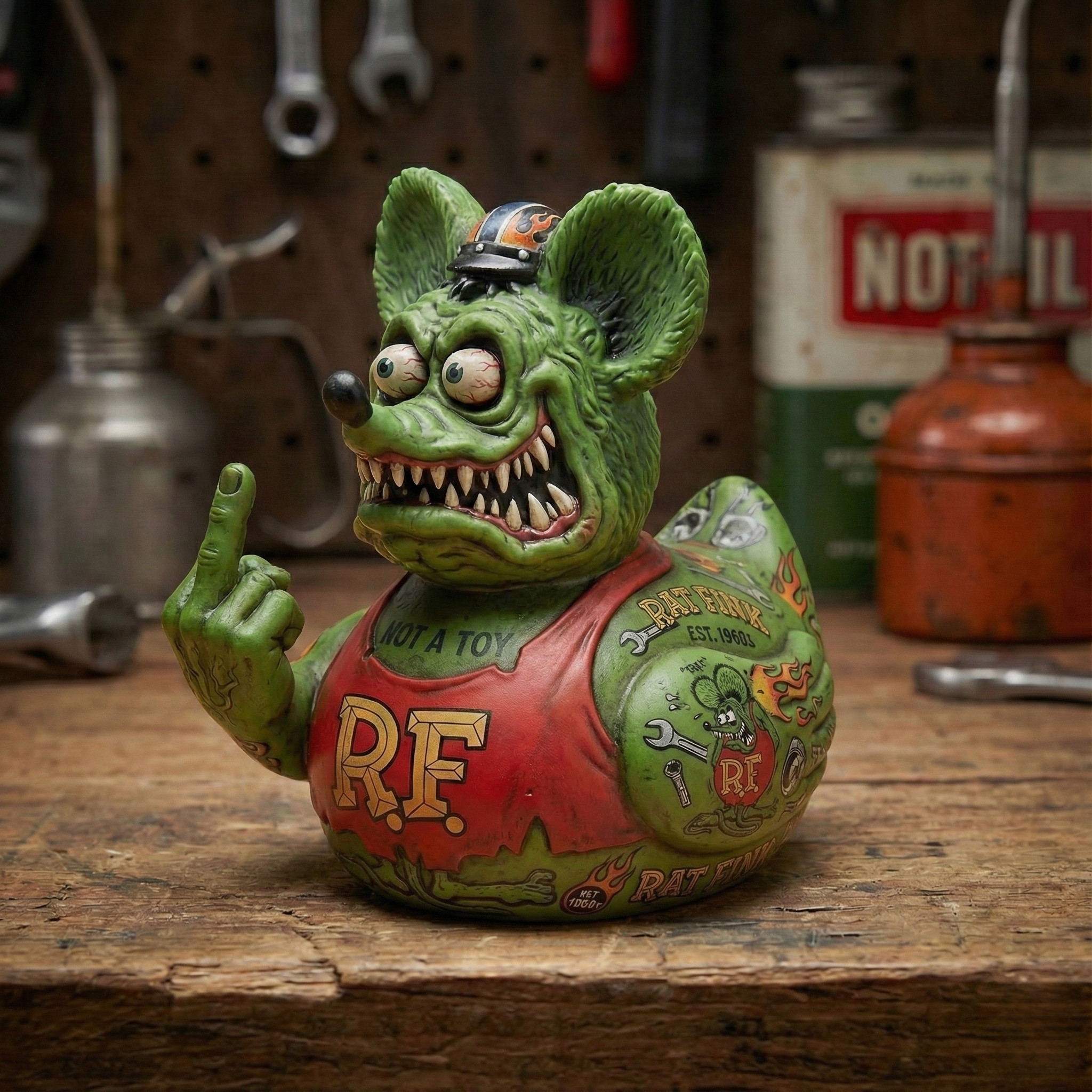 Rat Fink Rebel Duck Figurine