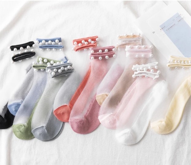 BUY 10 GET 5 FREE💖---Pearl transparent socks (10 Colors)