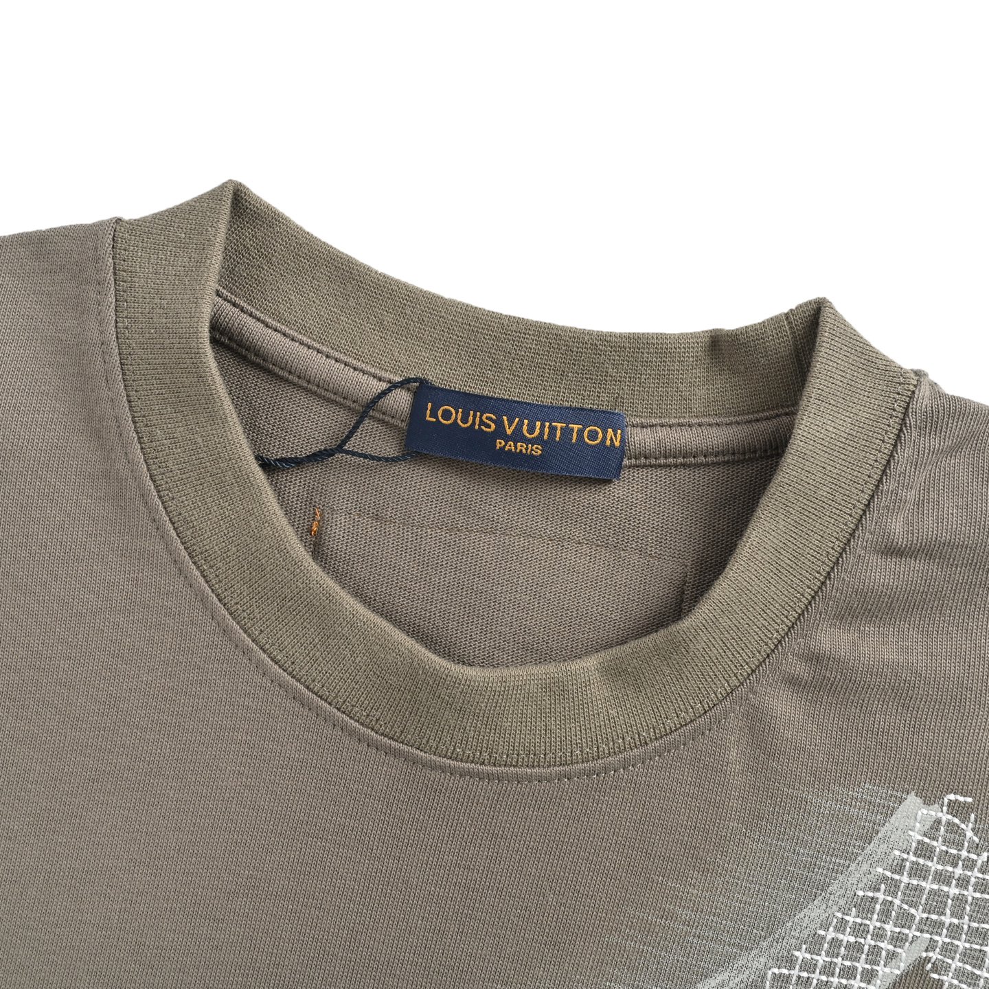 Louis Vuitton 25ss pencil hand-painted large logo monogram embroidered short sleeve
