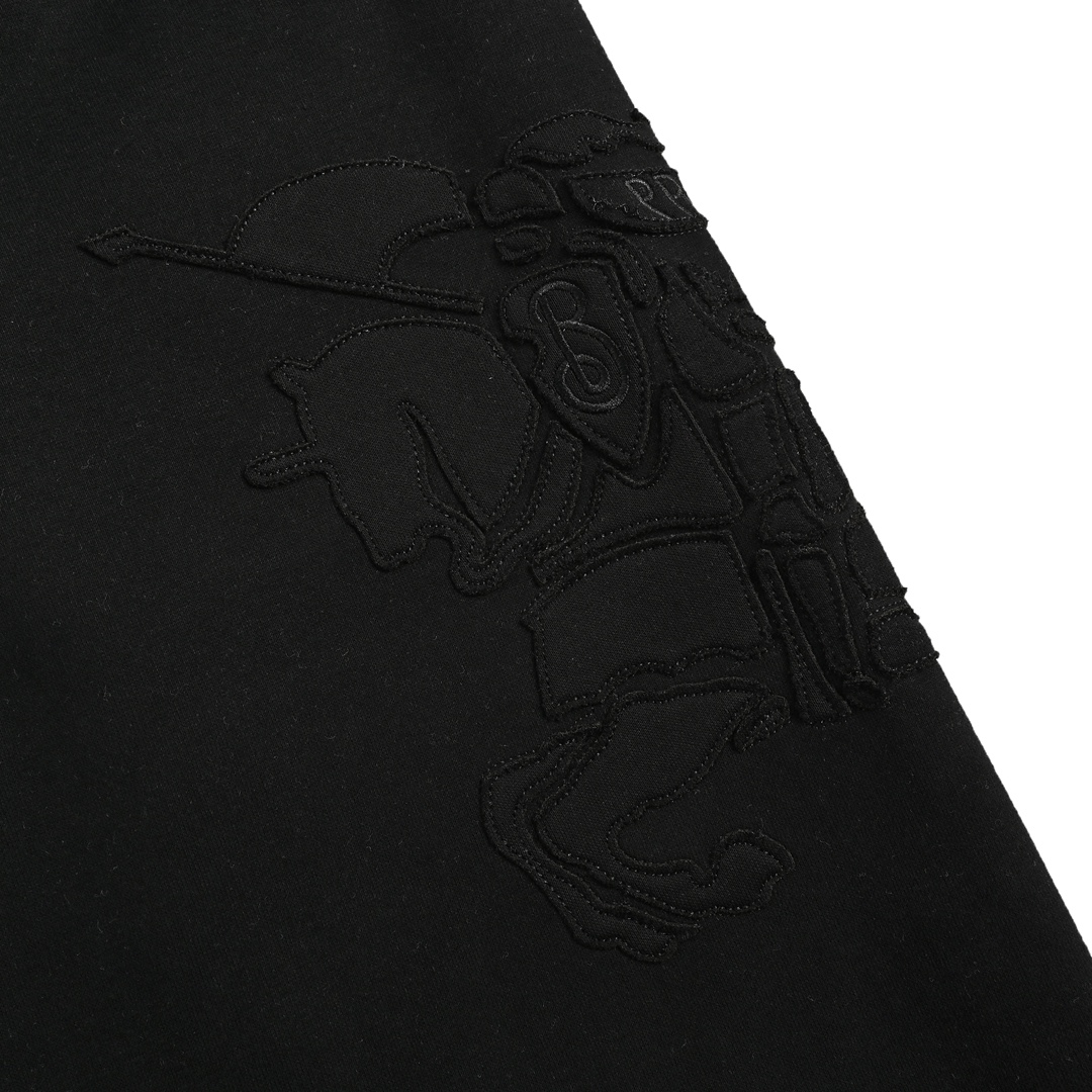 Burberry 24Fw side warhorse embroidered cuffed trousers