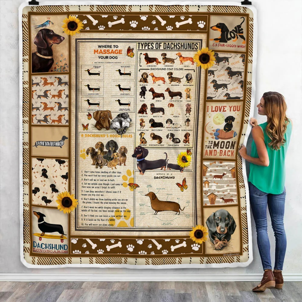 Dachshund Knowledge Sofa Throw Blanket