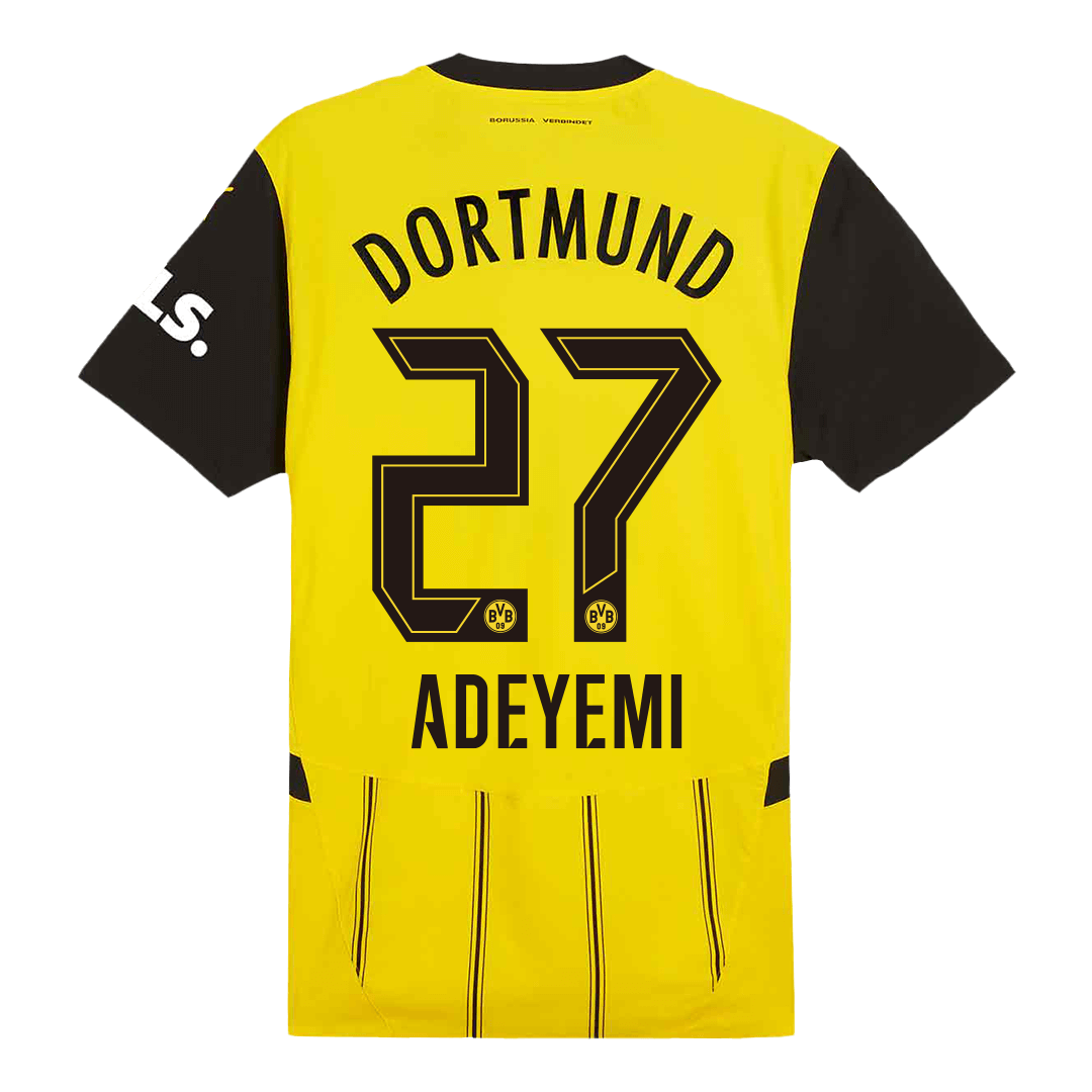 Borussia Dortmund Jersey Custom ADEYEMI #27 Home Soccer Jersey 2024/25