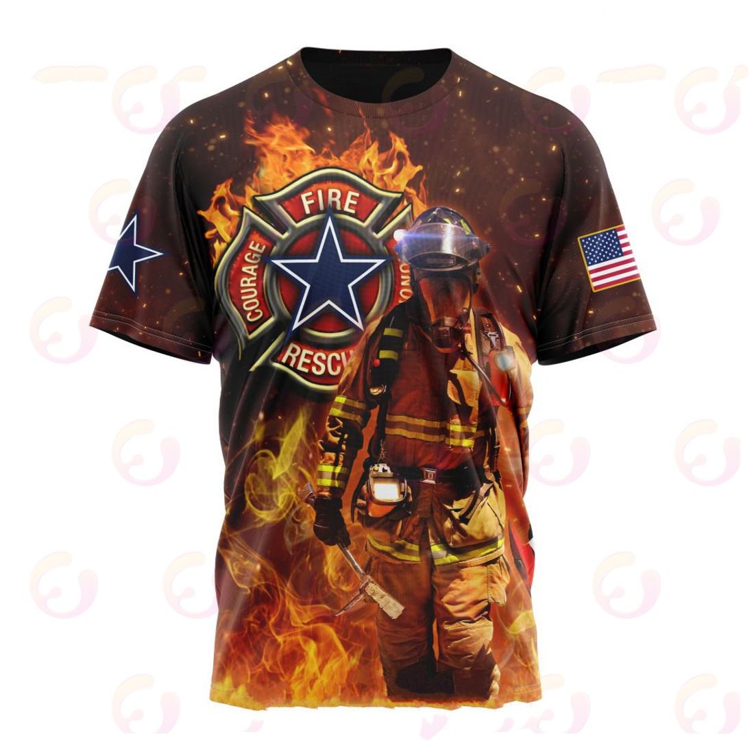 DALLAS COWBOYS HONOR FIREFIGHTERS – FIRST RESPONDERS 3D HOODIE