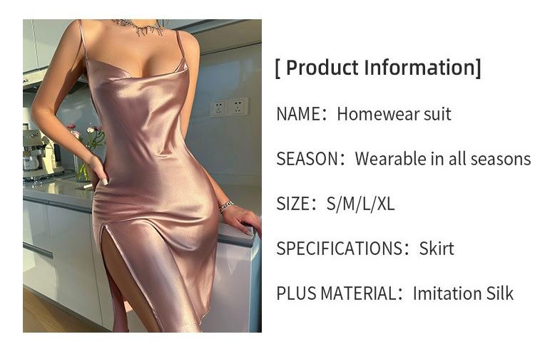 Deep V-neck&back Solid Color Waist Slit Sleeveless Tight Date Dress