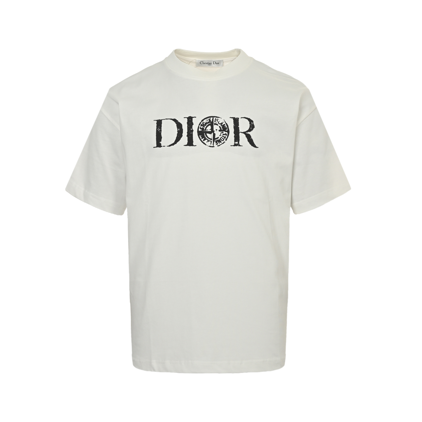Dior 25ss Stone Island joint mottled letter logo printed short sleeves