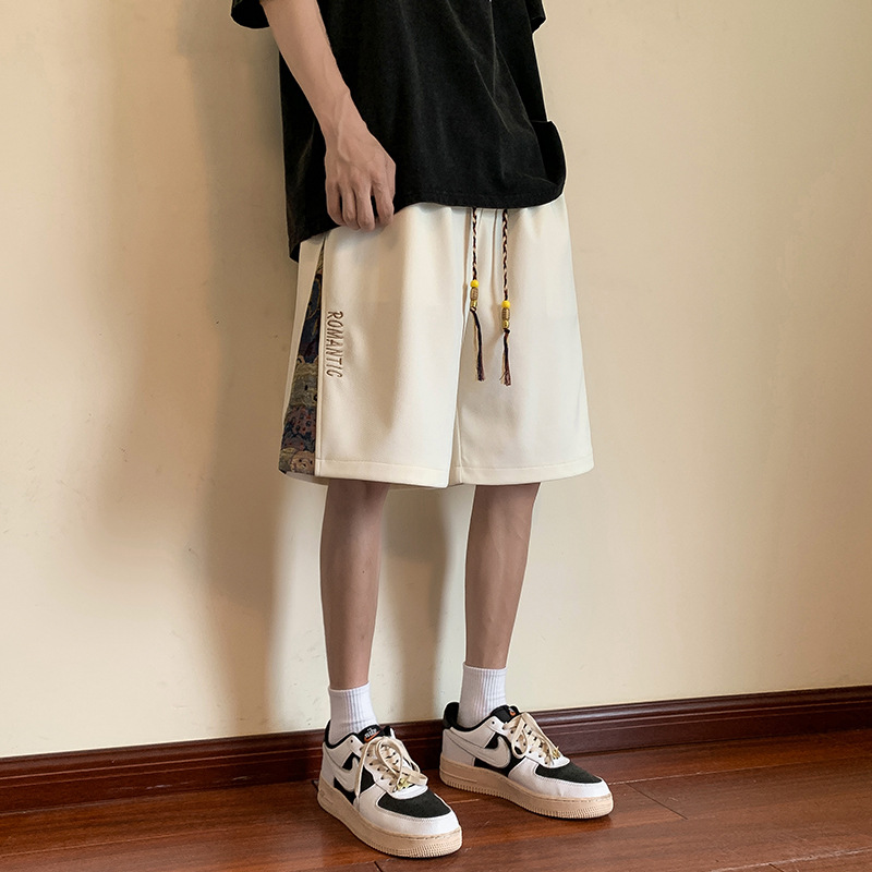 Embroidered casual shorts Oversized sports pants
