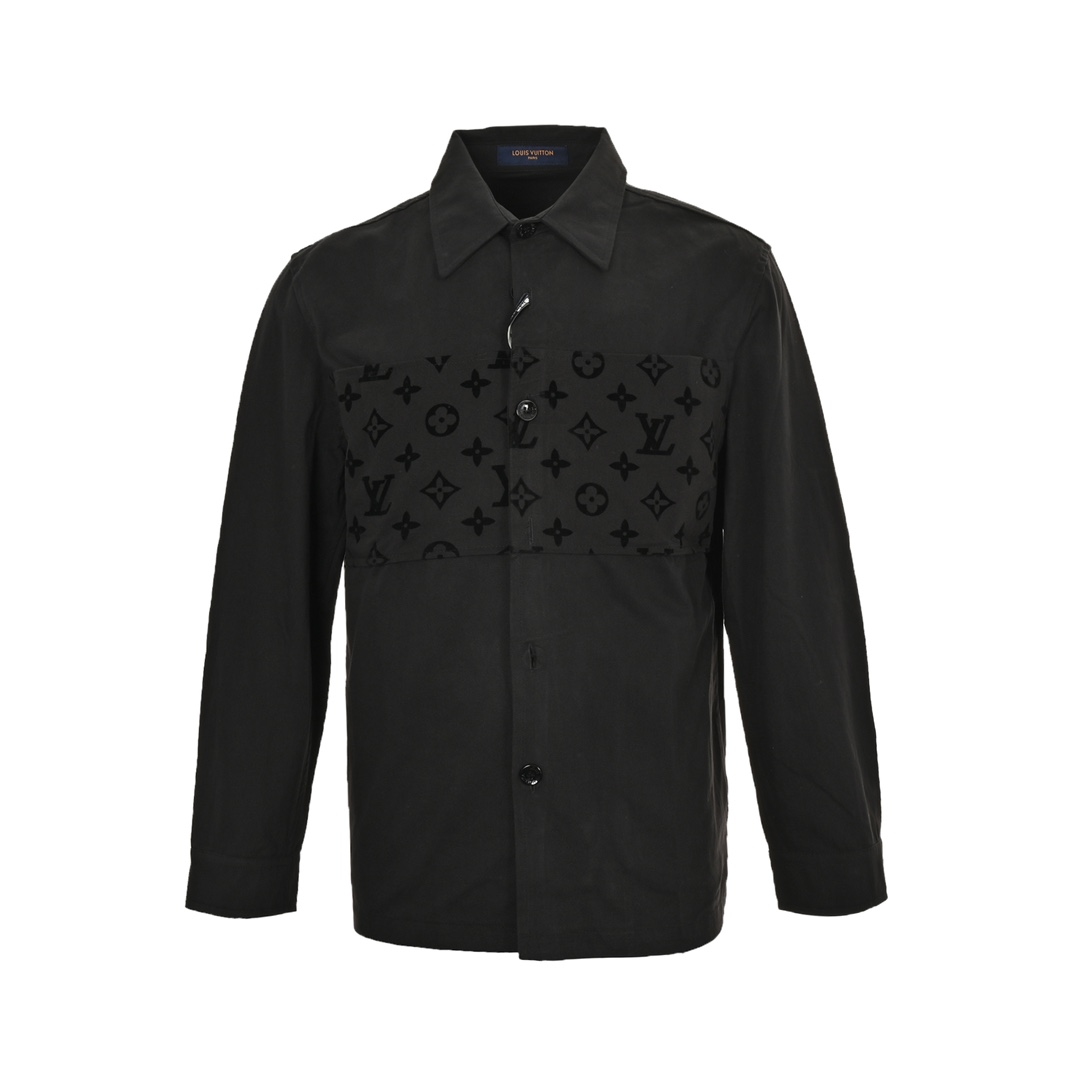 Louis Vuitton 24Fw monogram flocked patchwork shirt jacket