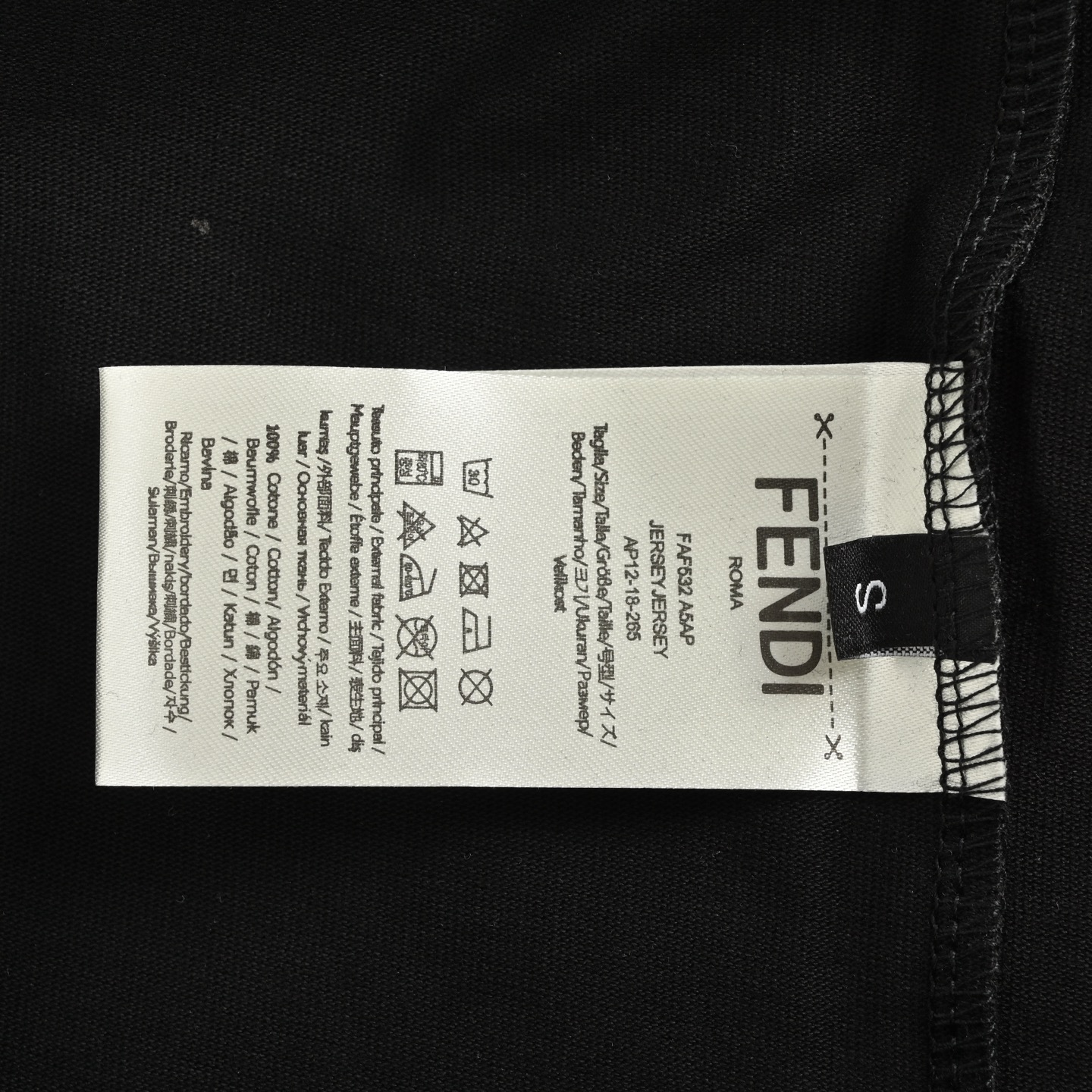 Fendi 25ss flocked letter eye print short sleeve