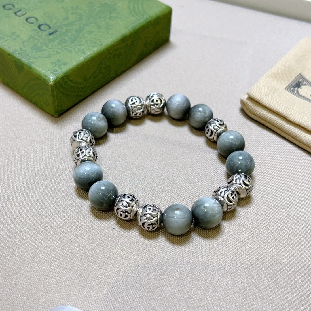 Gucci natural grey crystal bracelet