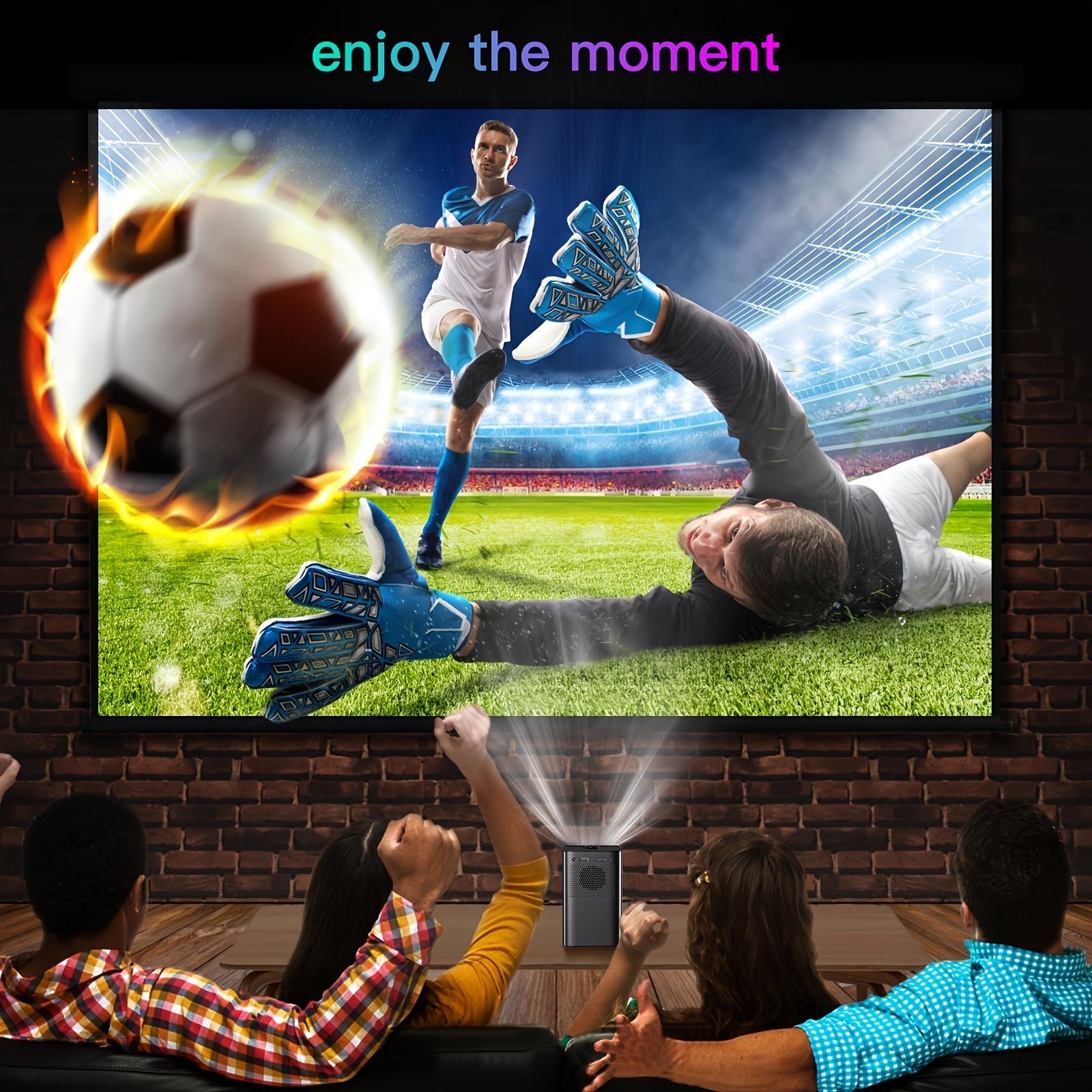 1pc Smart Projector,Mini Projector  120 ANSI Lumen Portable Projector WiFi,Android TV 7.1, 100'' Image,5000+ Apps, Movie Projector, Home Theater