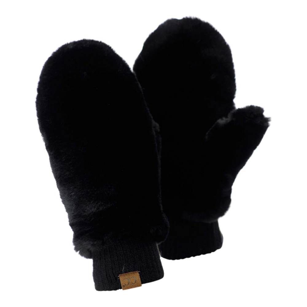 🎄CHRISTMAS ON SALE🔥Faux Fur Wrist Length Fingerless Sherpa Lined Convertible Mittens Gloves