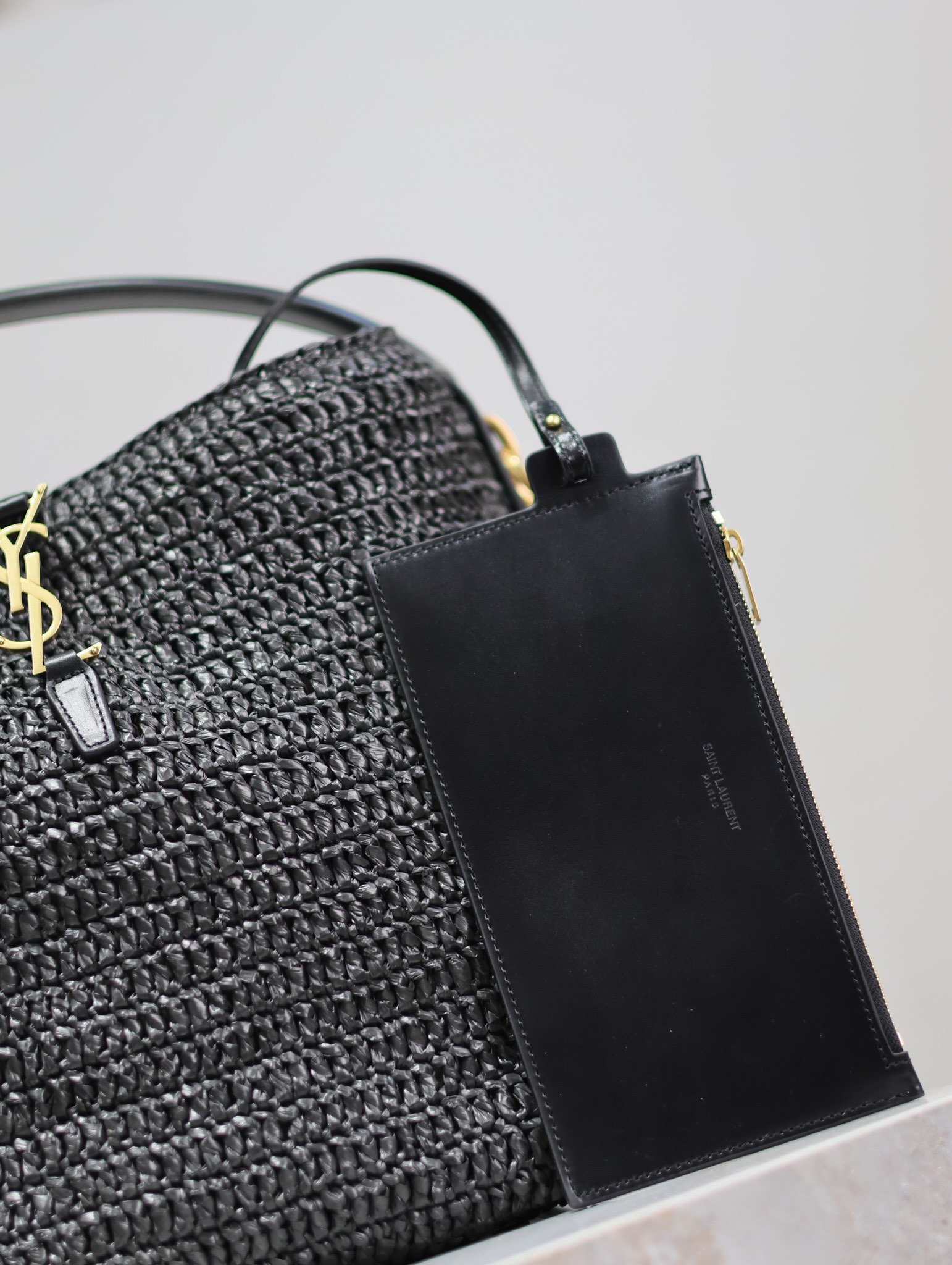 Yves Saint Laurent LE 37 woven bucket bag 742828