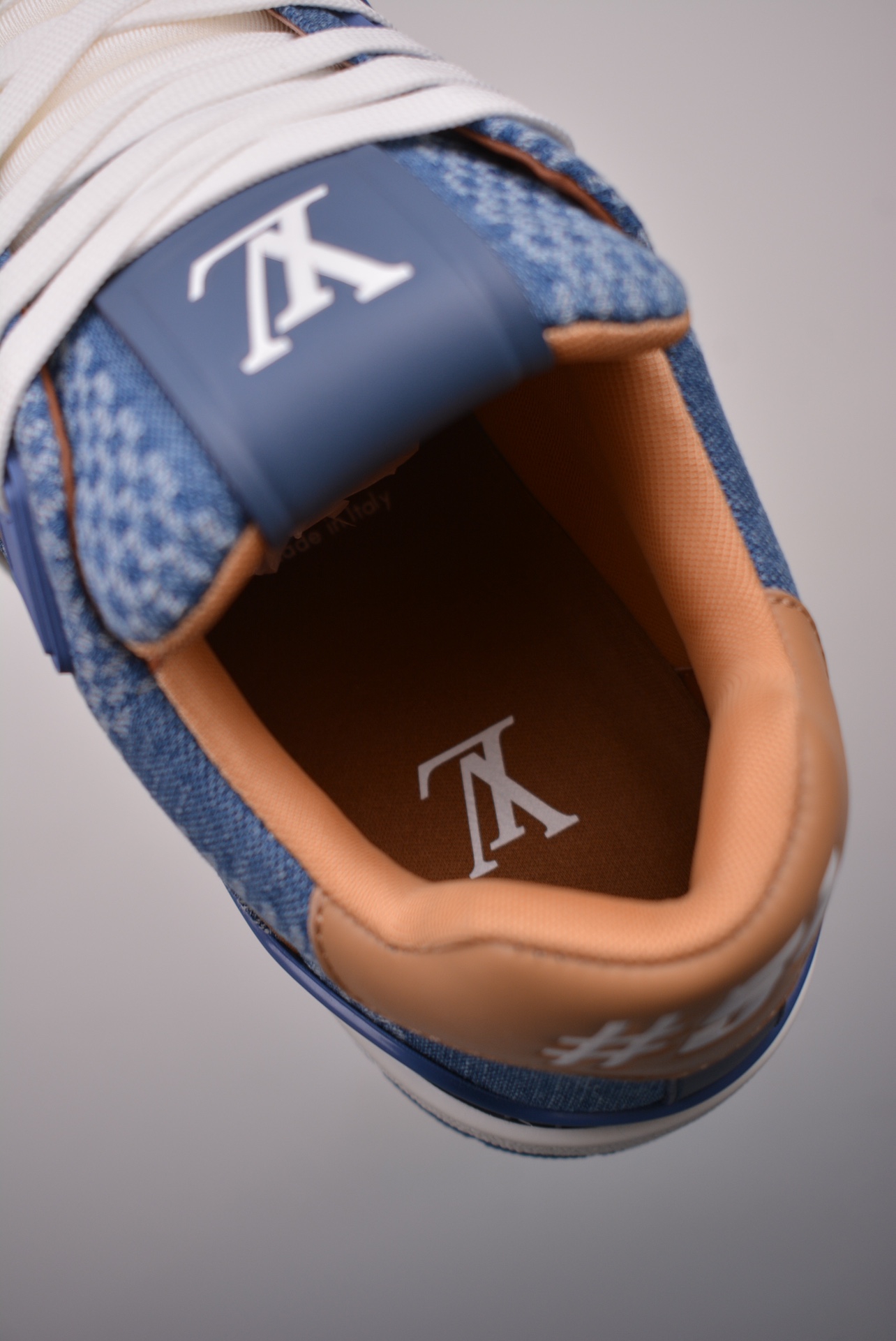 Louis Vuitton Trainer Sneaker Low Denim Blue Plaid 1AD6DJ