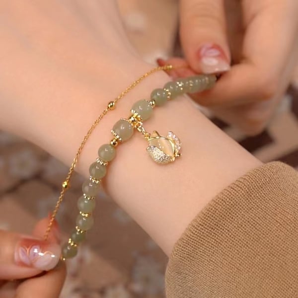 💞Last Day BUY 1 GET 1 FREE 💞--Wotian Jade Lucky Gold Leaf Bangle