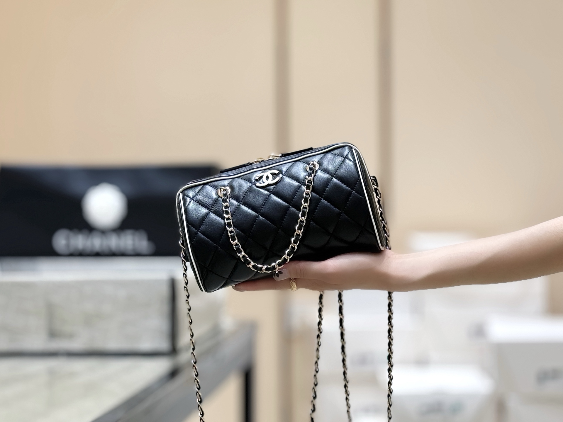 Chanel 25P Spring/Summer Preview Collection Panda Bowling Bag AP45150