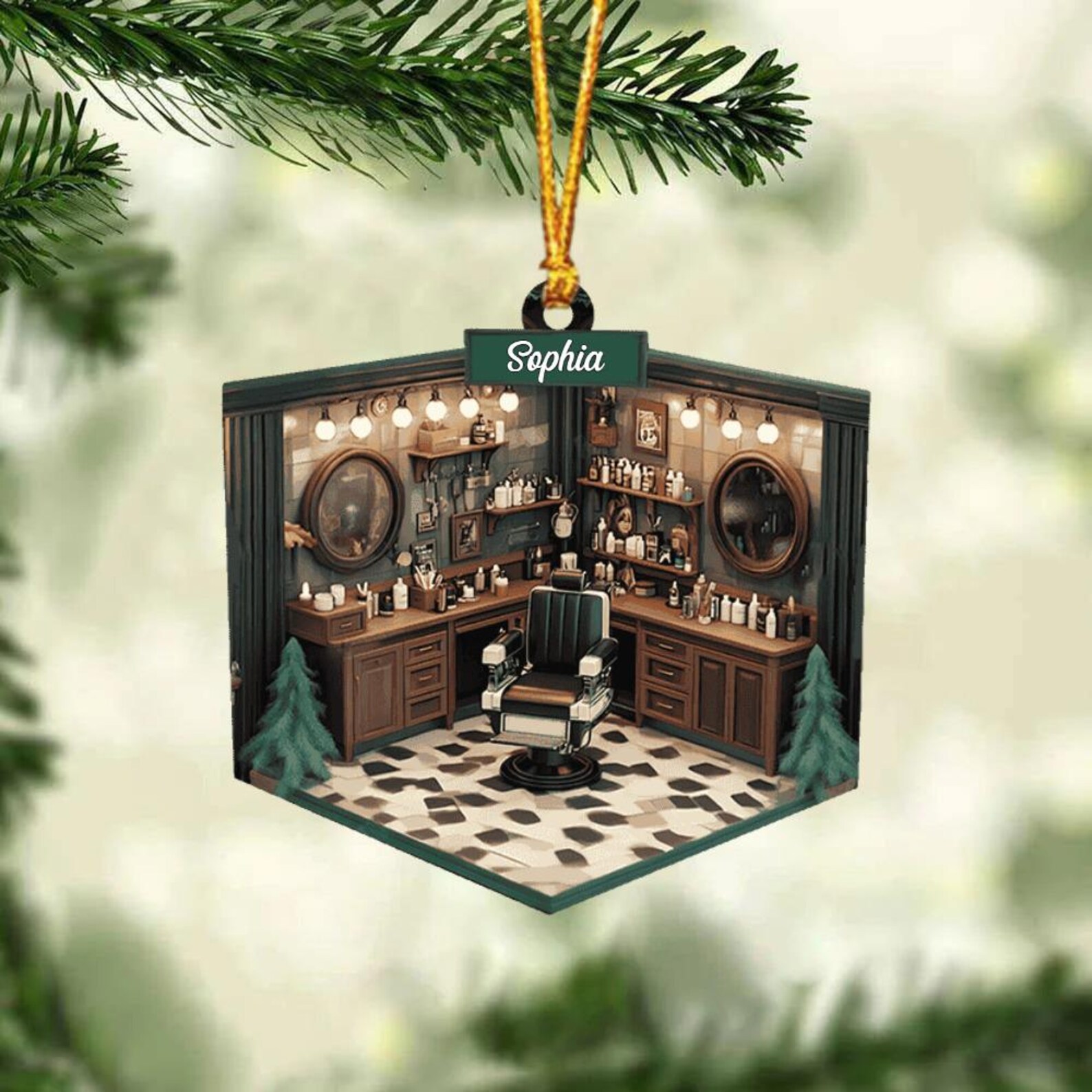 2024 New Release Personalized Hair Salon  Ornament Gift For Hairdresser