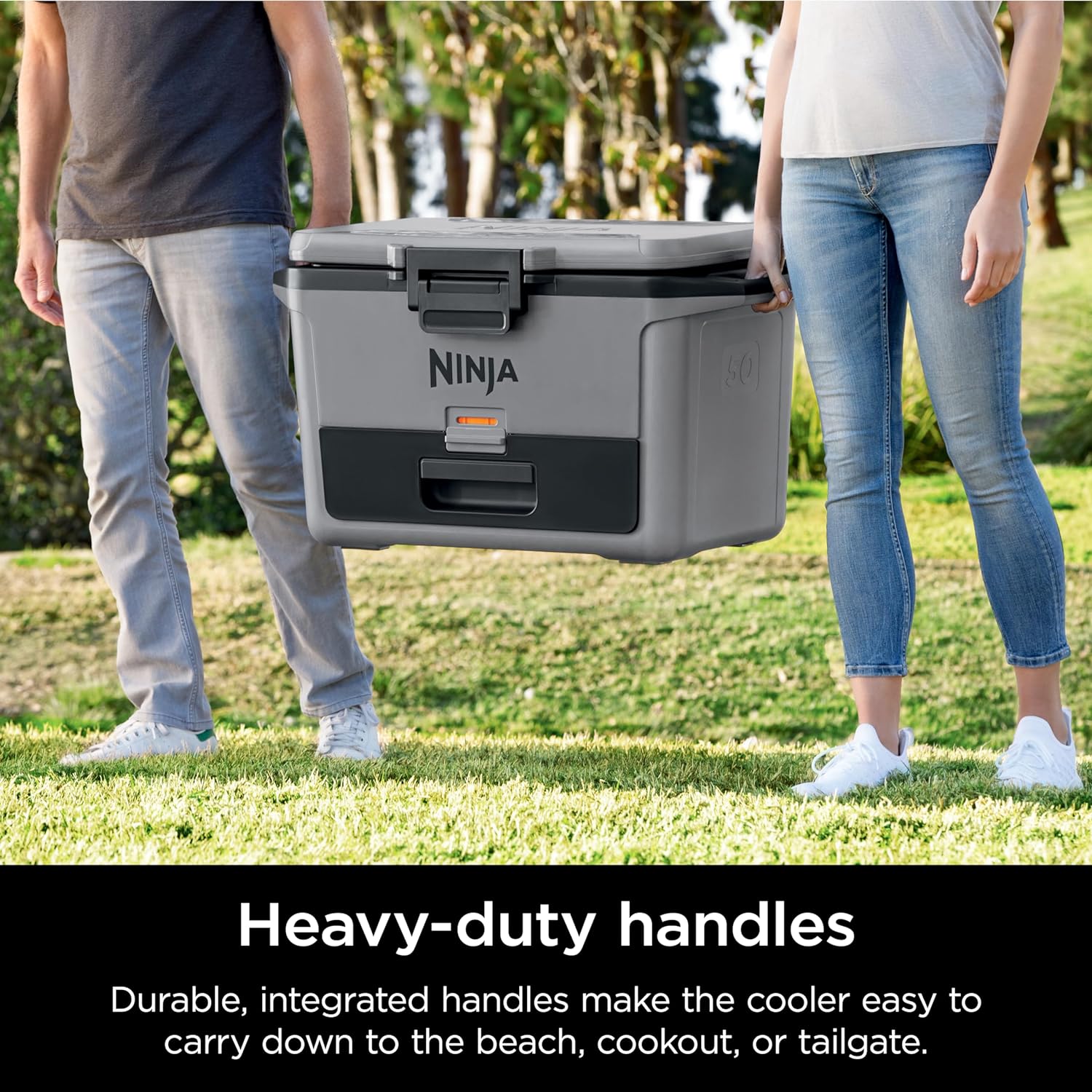 Ninja FrostVault 50qt Hard Cooler with Dry Zone Integrated Fridge Temp Dry Storage Drawe