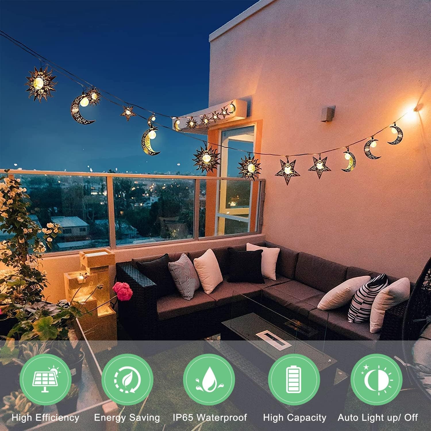 Led Solar Powered Fairy Decorative Lights for Garden Patio Yard Trees Mothers Day Gifts Wedding Party💖