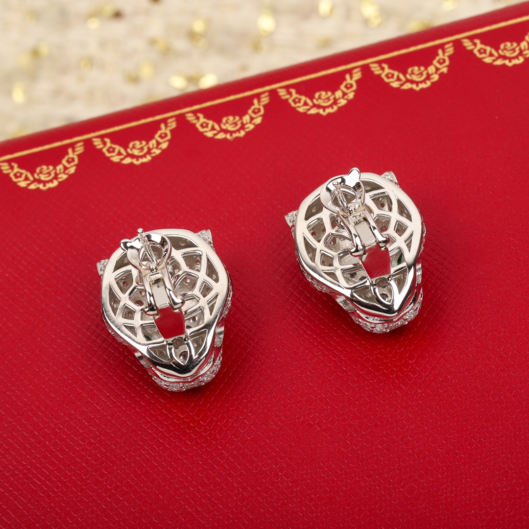 Cartier Cheetah Emerald Earrings