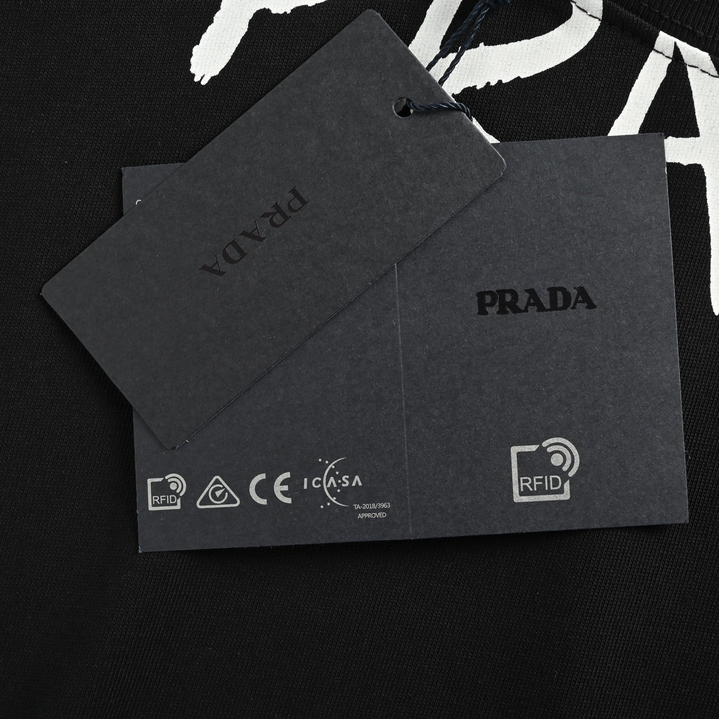 Prada 25ss hand-painted graffiti lettering short sleeve