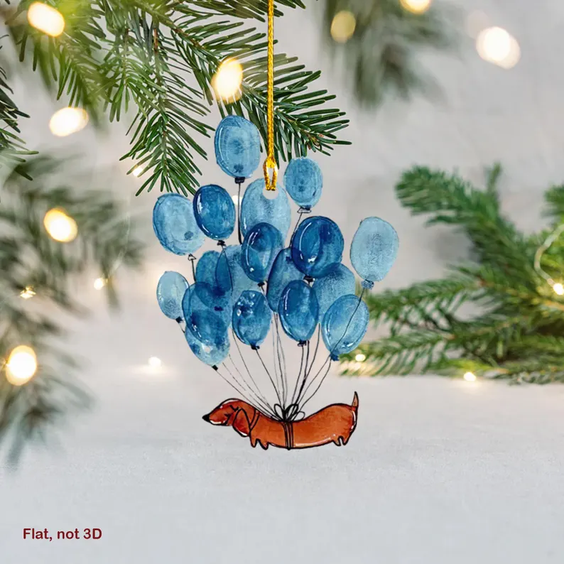 Dachshund Bubble Car Hanging Ornament,Christmas Ornament