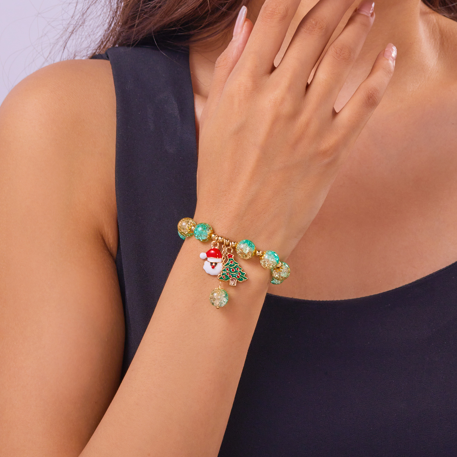 🌲Early Christmas Sale 49% OFF🌲Sparkling Glass Beads Christmas Theme Bracelet