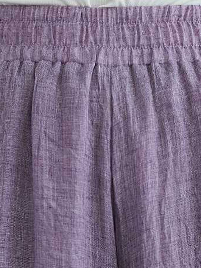 Cotton Linen High Waist Retro Swing Culottes