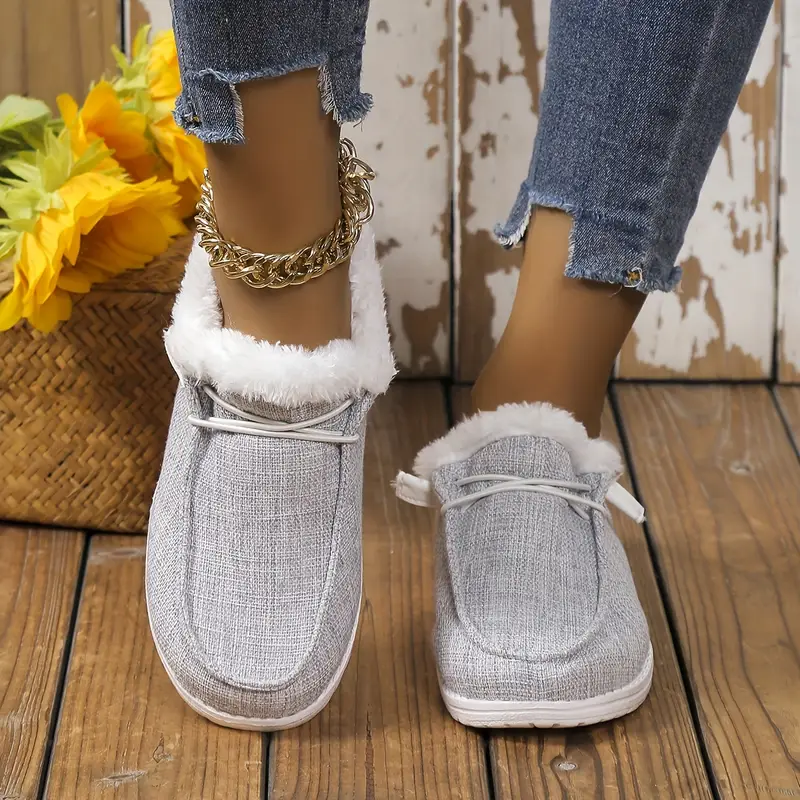 Cozy Fluffy Canvas Slip-On Shoes (🔥Flash Sale - 60% Off)