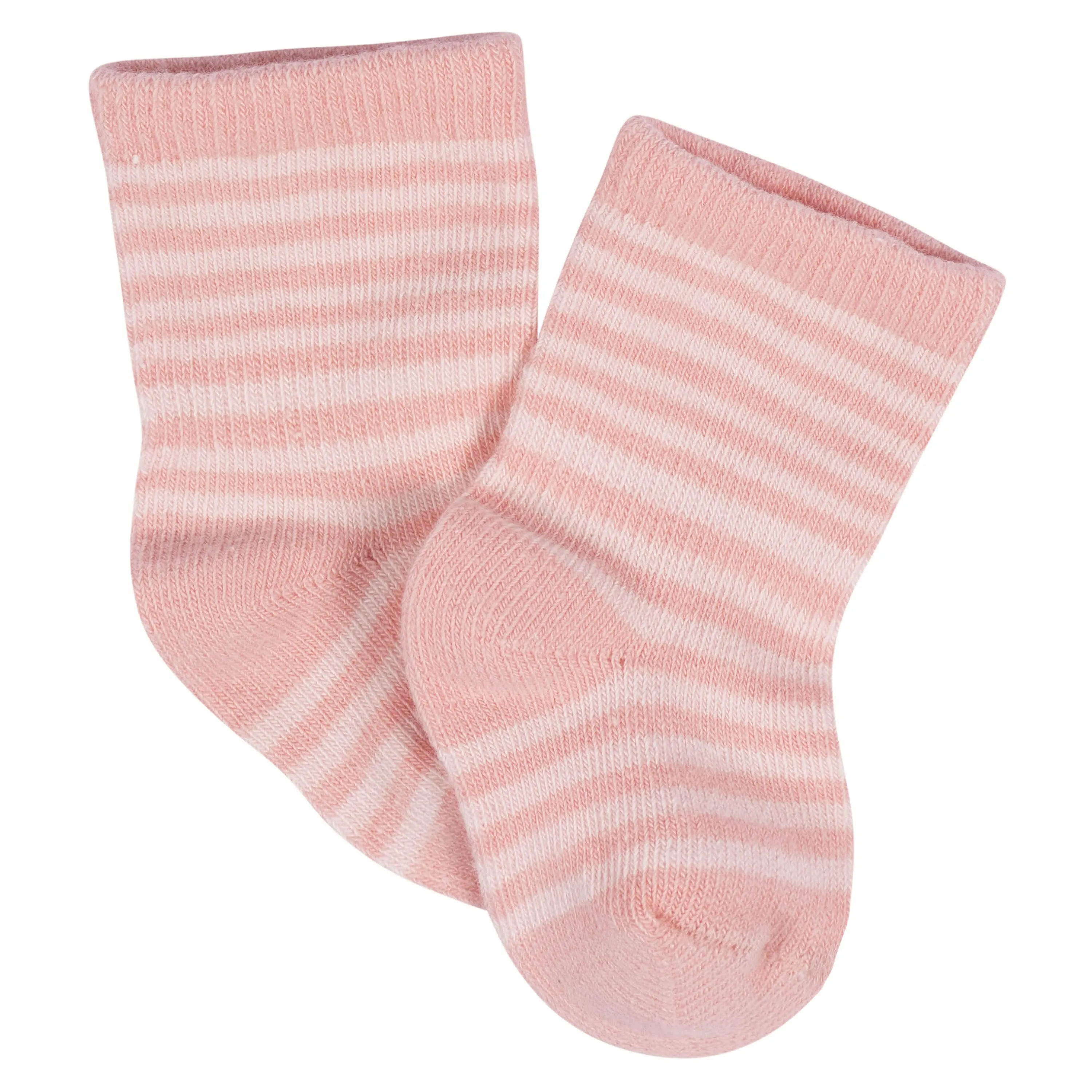 8-Pack Baby Girls Golden Floral Jersey Wiggle Proof Socks