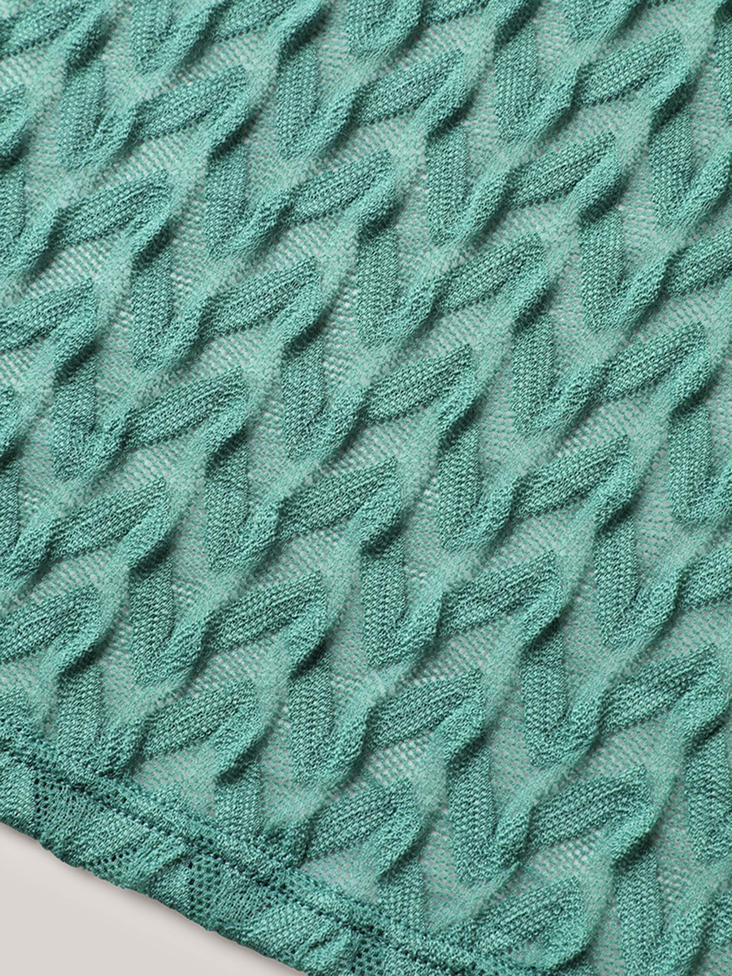 Wavy Textured Lace Swim Dress