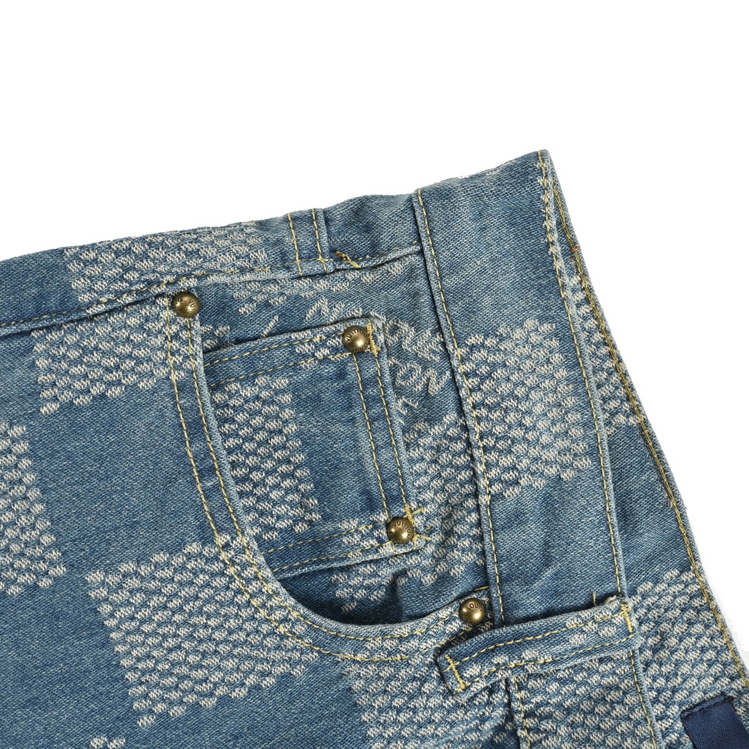 Louis Vuitton 24Fw Checkerboard Washed Jeans