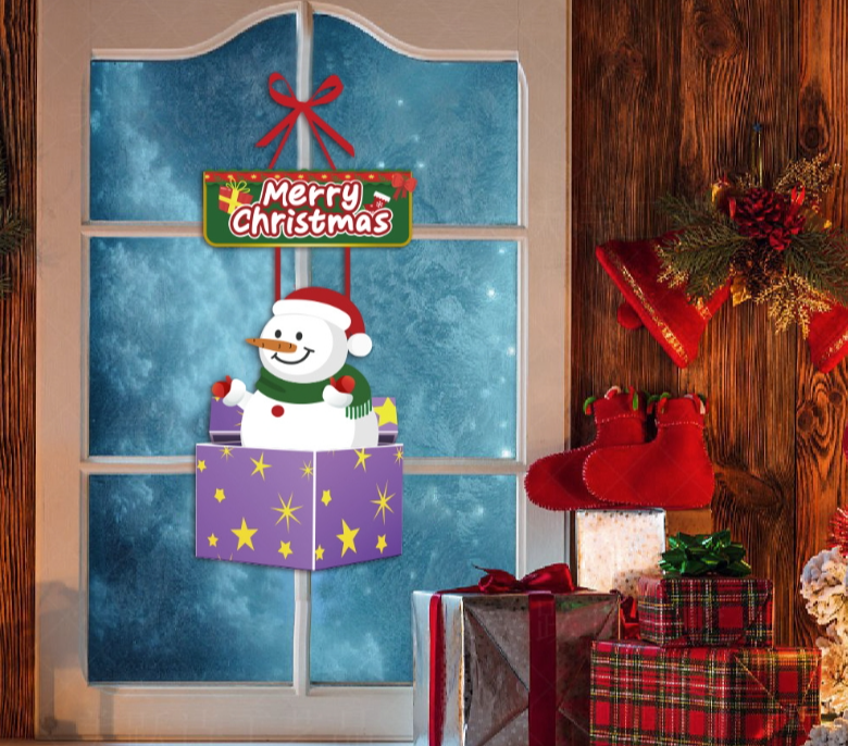 Christmas decoration door hanging New Year's party Christmas hanging snowman Christmas tree door hanging